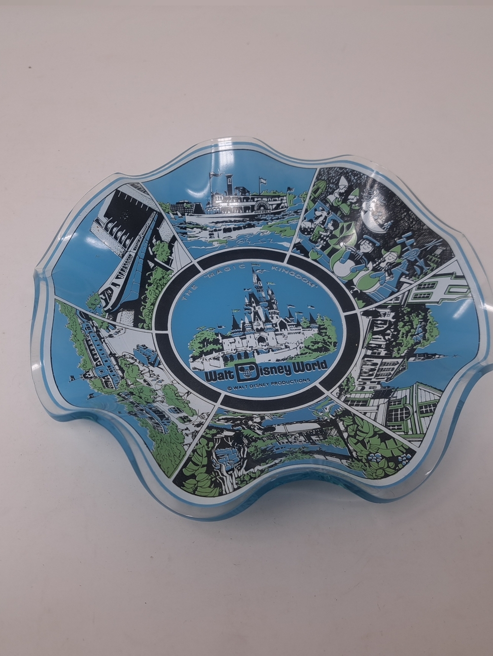 Vintage Walt Disney World Candy Bowl Dish Ruffled 60s 70s